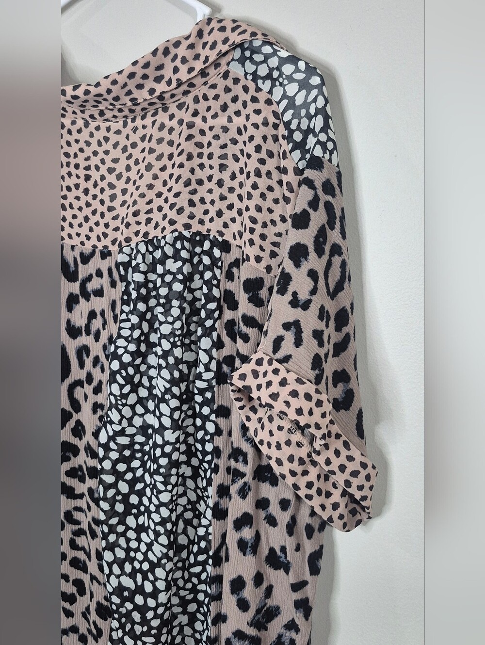 Umgee Patchwork Animal Print Button-Up Tunic / Dress Size 2XL - Picture 2 of 8